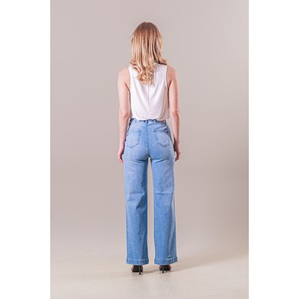Calça Jeans Pantalona Feminina