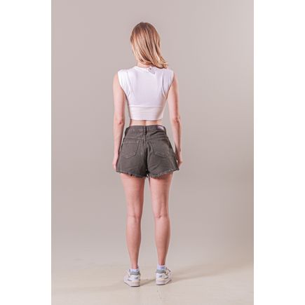 Short Sarja B/ Desfiada Feminino
