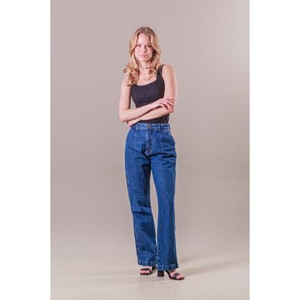 Calça Jeans Pantalona Mom Feminina