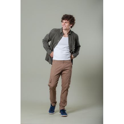 Calça Jeans Skinny Cargo Masculina