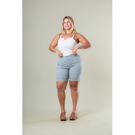 Bermuda Social Sarja Feminino Plus Size