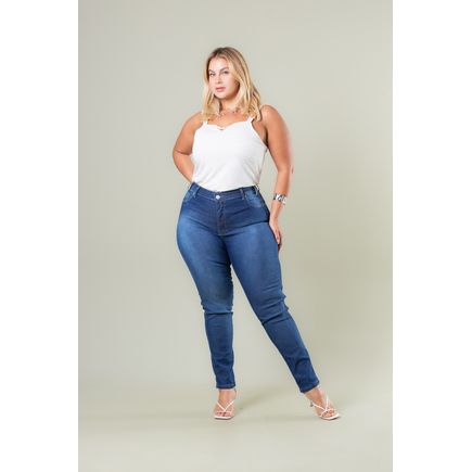 Calça Jeans Cigarrete Feminina Plus Size