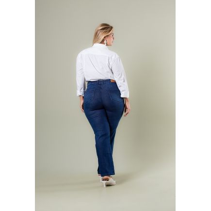 Calça Jeans Reta Feminina Plus Size