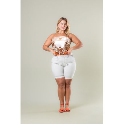 Bermuda Social Sarja  Feminino Plus Size