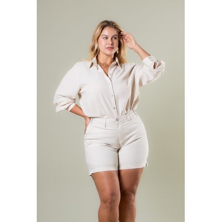 Short Linho Feminino Plus Size