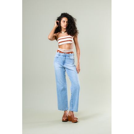 Calça Jeans Wide Leg Feminina