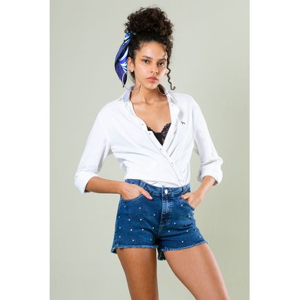 Short Jeans C/ Brilho Feminino