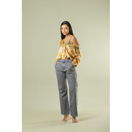 Calça Jeans Pantalona Mom Feminina