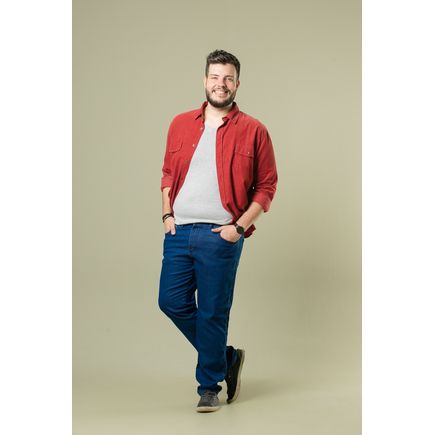 Calça Jeans Tradicional Masculina Plus Size
