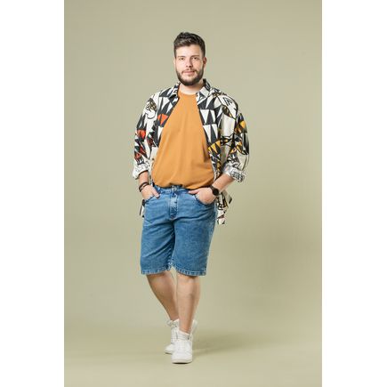 Bermuda Jeans Masculina Plus Size