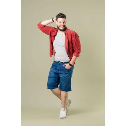 Bermuda Jeans Masculina Plus Size