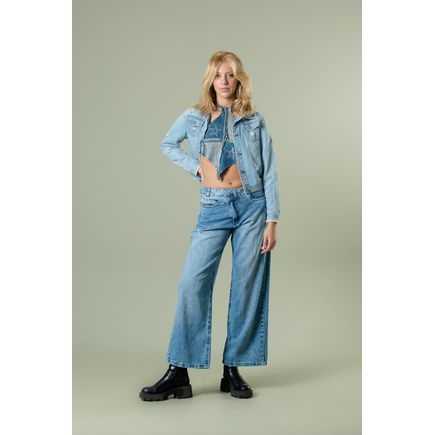 Calça Jeans Cós Assimetrico Feminina