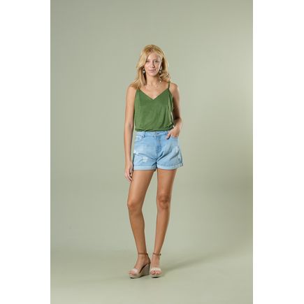 Short Jeans Barra Virada Feminino