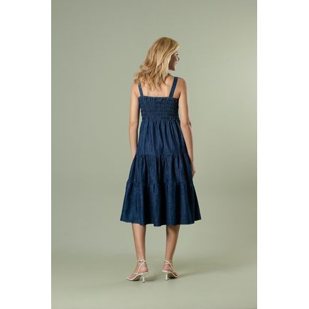 Vestido Midi Jeans Feminino