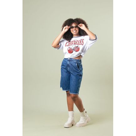 Bermuda Jeans Jorts Feminina