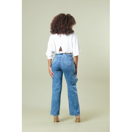 Calça Sarja Cargo Feminina