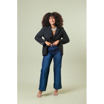 Calça Jeans Pantalona Feminina