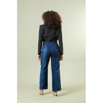 Calça Jeans Pantalona Feminina