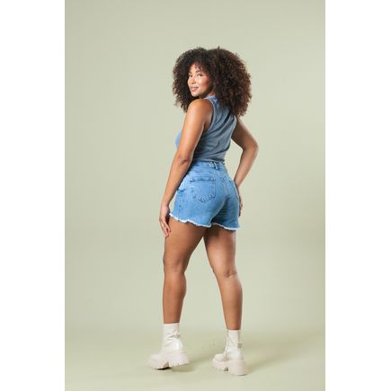 Short Jeans B/ Desfiada Feminino