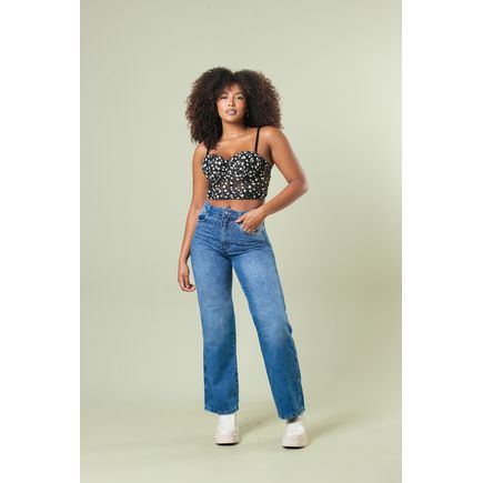 Calça Jeans Wide Leg Feminina