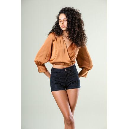 Shorts Sarja C/ Brilho Feminino