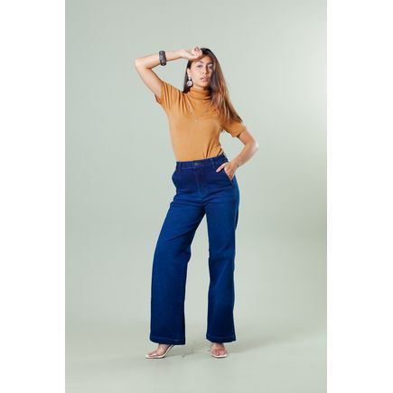 Calça Jeans Pantalona Feminina