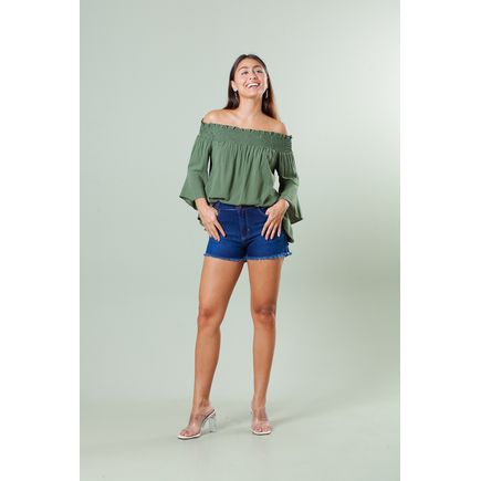 Short Jeans B/ Desfiada Feminino