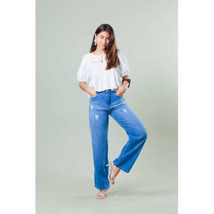 Calça Jeans Wide Leg Feminina