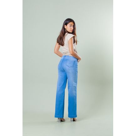 Calça Jeans Pantalona Feminina