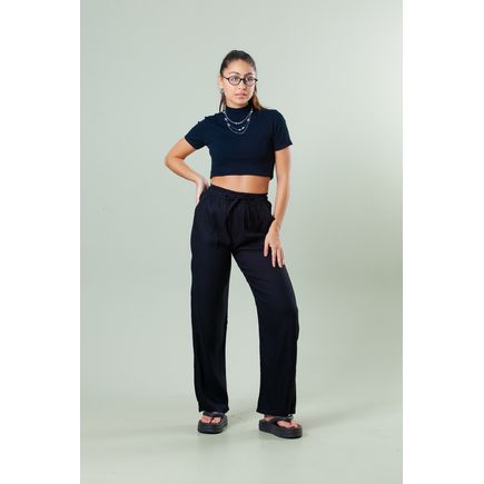 Calça Pantalona de Viscose Feminina