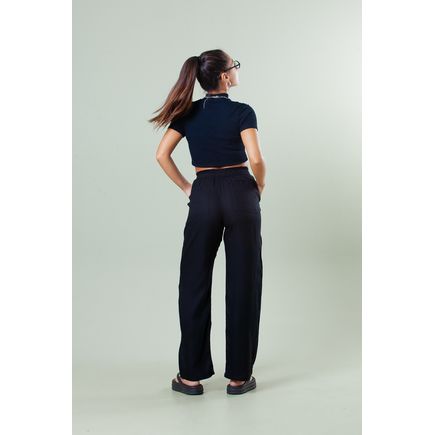 Calça Pantalona de Viscose Feminina