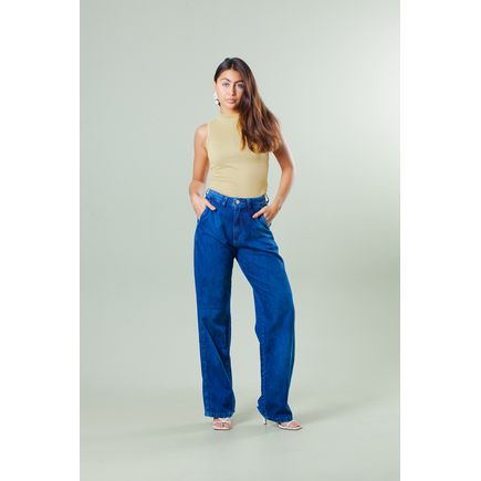 Calça Jeans Pantalona Feminina