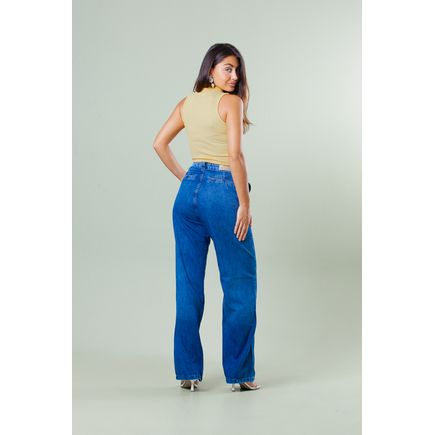 Calça Jeans Pantalona Feminina