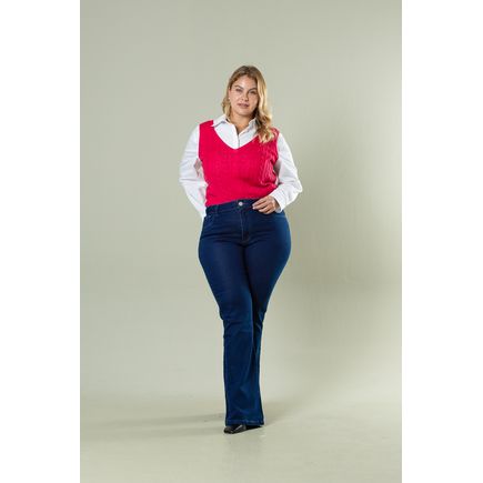 Calça Jeans Flare Feminina Plus Size