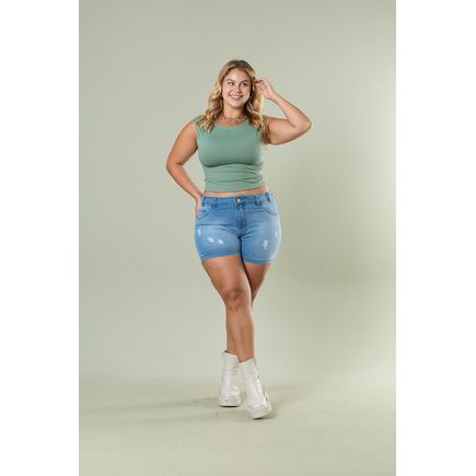Short Jeans Feminino Plus Size
