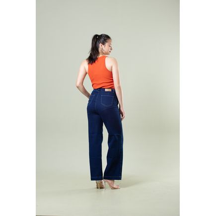 Calça Jeans Pantalona Feminina