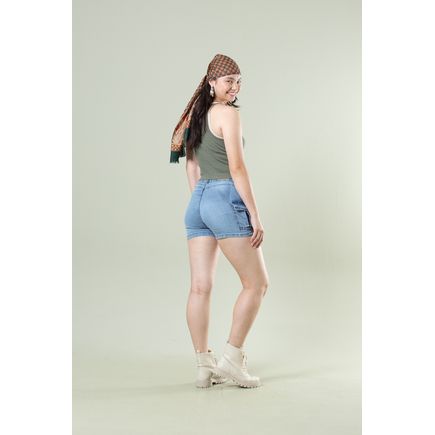 Short Jeans Cargo Feminino
