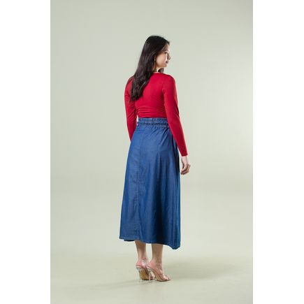 Saia Jeans Longa Feminina