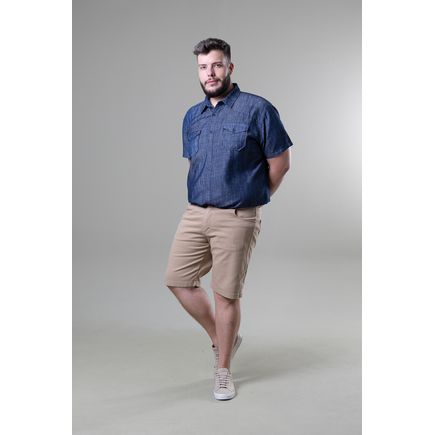Bermuda Sarja Social Masculina Plus Size
