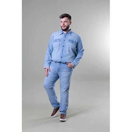 Calça Jeans Tradicional Masculina Plus Size