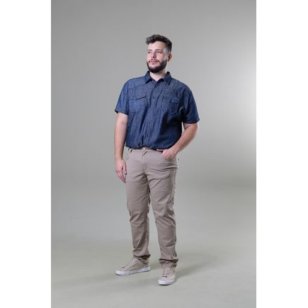 Calça Sarja Tradicional Masculina Plus Size
