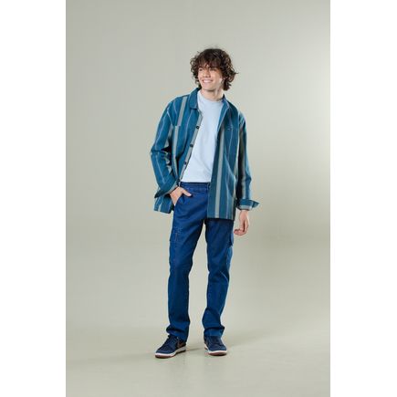 Calça Masculina Jeans Cargo