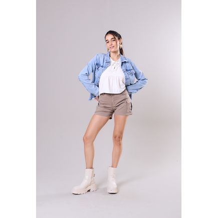 Bermuda Sarja Cargo Feminina