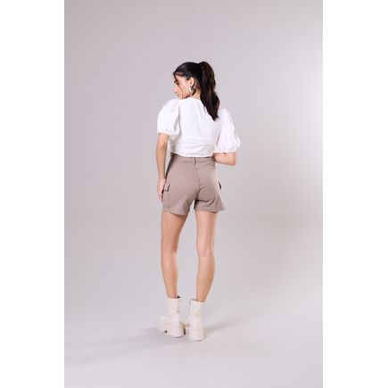 Bermuda Sarja Cargo Feminina