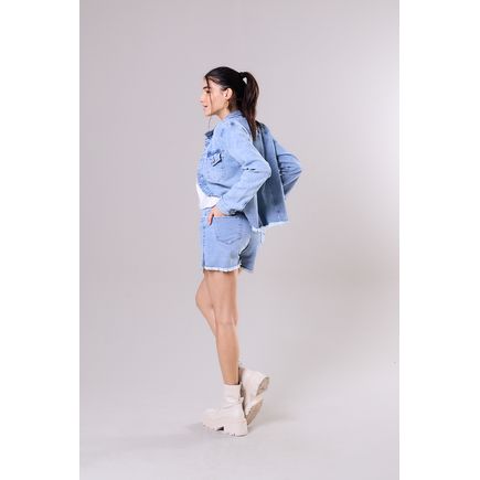 Short Jeans B/ Desfiada Feminina