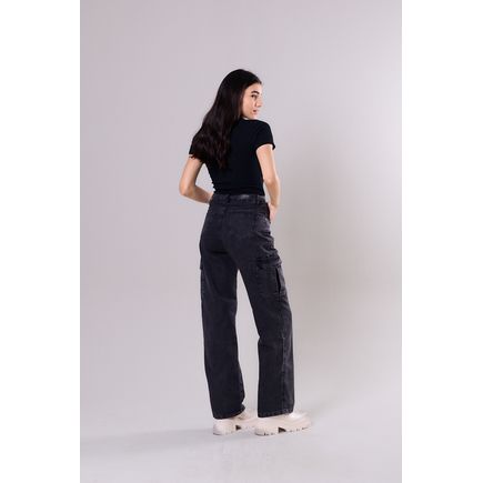 Calça Wide Leg Cargo Feminina