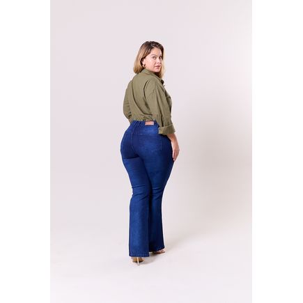 Calça Jeans Flare Feminina Plus Size