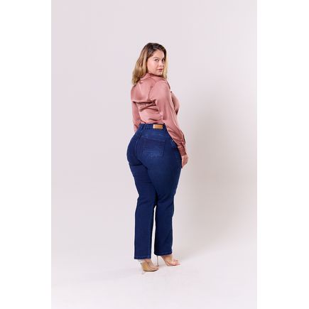 Calça Jeans Reta Feminina Plus Size