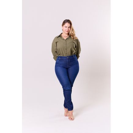 Calça Jeans Cigarrete Feminina Plus Size