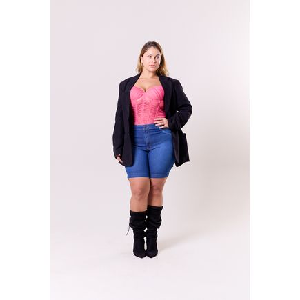 Bermuda Jeans Feminina Plus Size